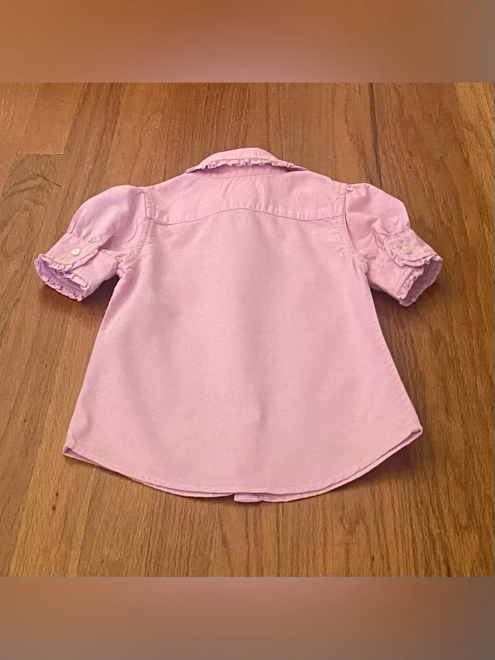 Ralph Lauren Oxford Pink Ruffle Collar Button-Down Shirt